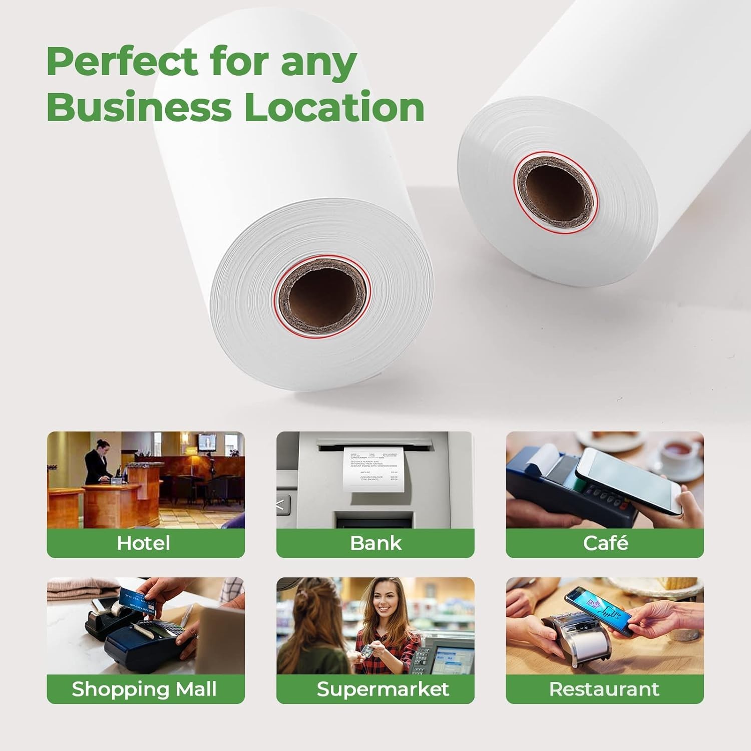 2 1/4″ inch x 50’ft Thermal Paper 50 Rolls, BPA Free Receipt Paper, 58mm Ther…