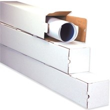 3 x 3 x 30″ White Square Mailing Tubes-Pack of 25