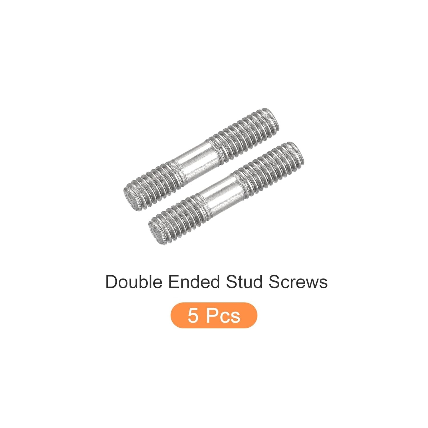 METALLIXITY Double Ended Stud Screws (M4 Thread 20mm Length) 5pcs, 304 Stainless