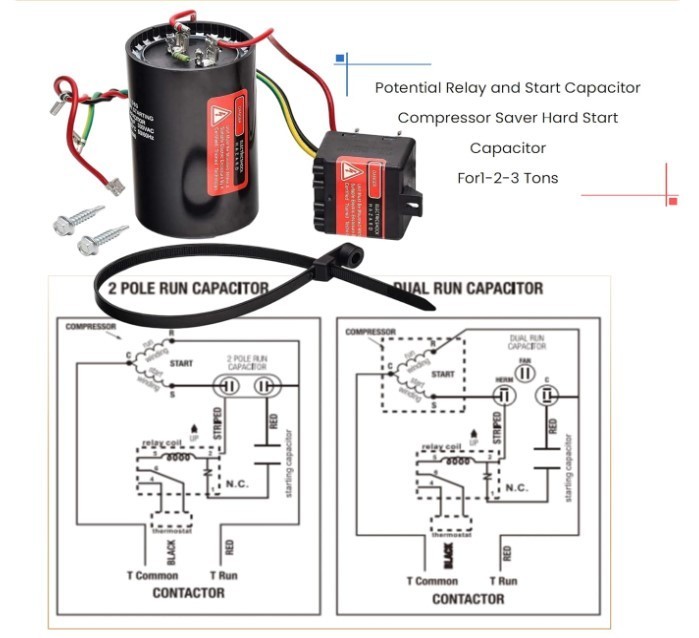 5-2-1 COMPRESSOR SAVER CSRU2 Hard Start Kit 1-2-3 Tons AC HVAC CONDENSER UNITS