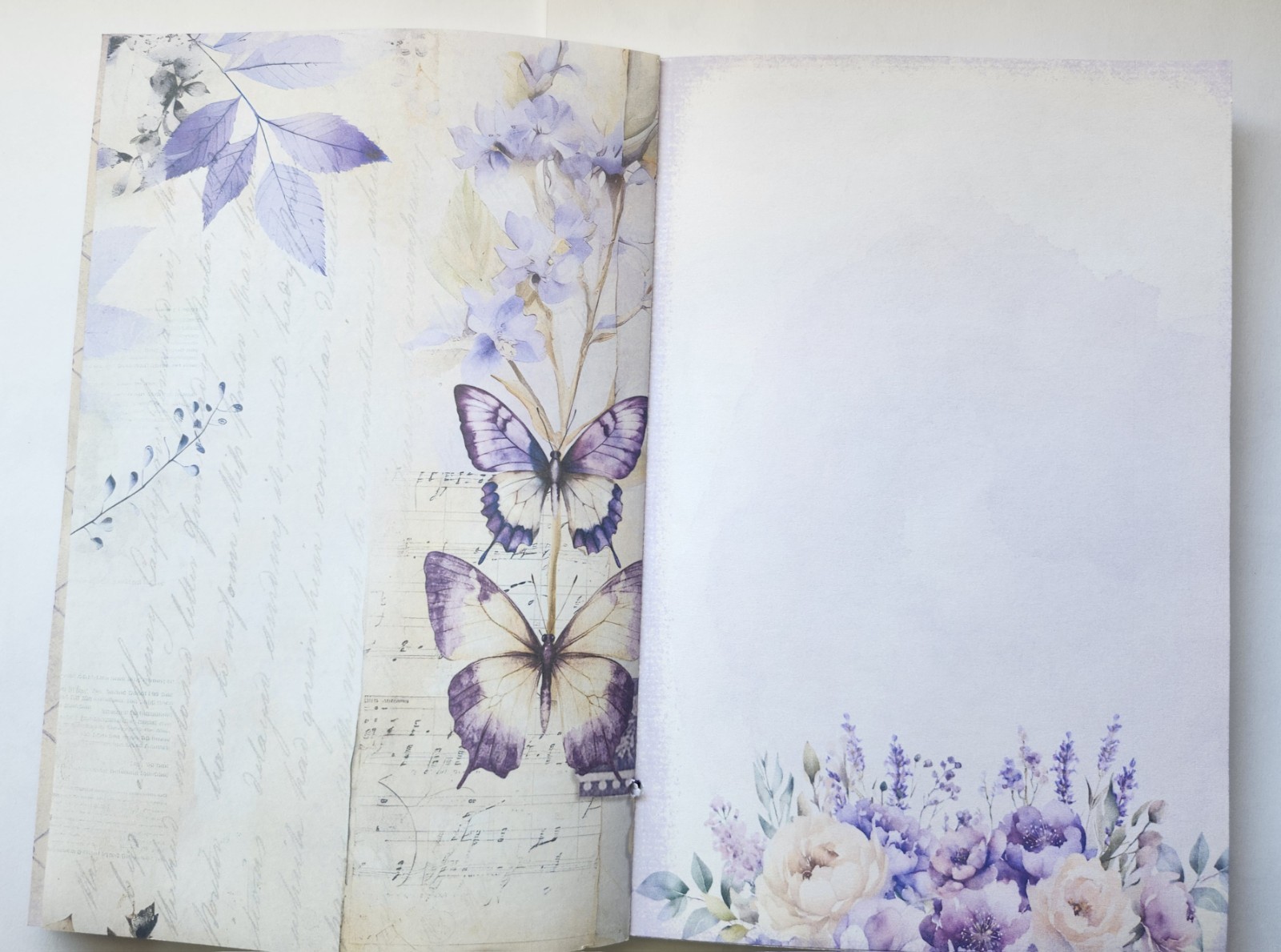 Junk Journal Blank Booklet «LAVENDER DREAMS» Vintage Purples 40pgs