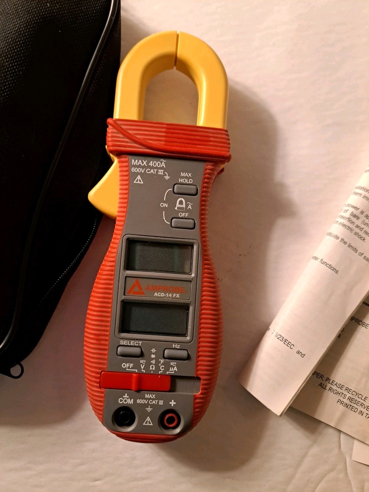 Clamp Multimeter Amprobe ACD-14-PRO w Banana plug K-type thermocouple Test 25Gb5