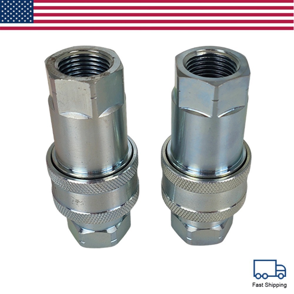 New For Pioneer Style Hydraulic Quick Connect Couplers 2 Sets 1/2″ Ag Poppet US