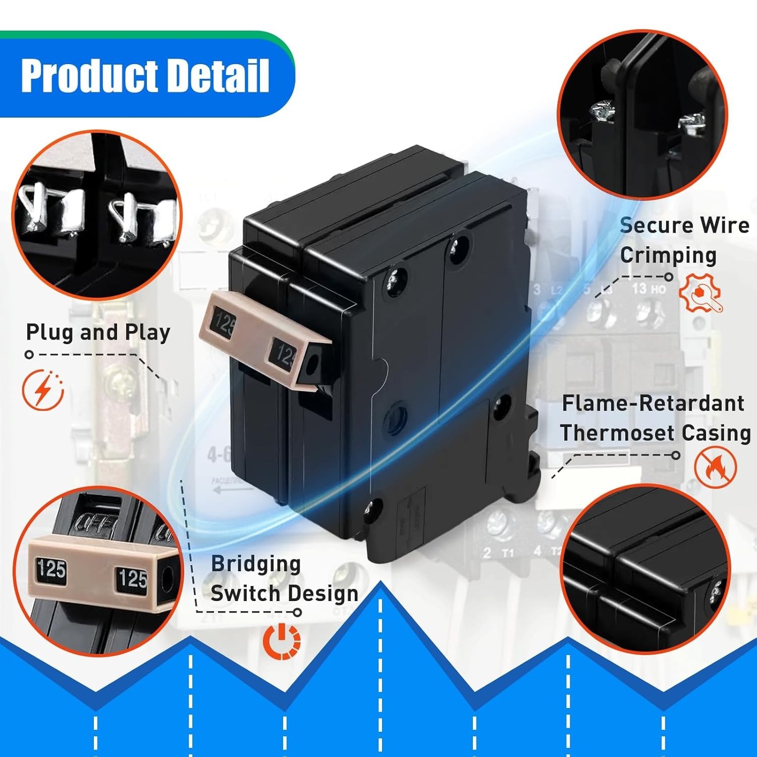 Reliable 2-Pole 125-Amp Circuit Breaker with 10 KAIC – Easy Plug-In Mounting