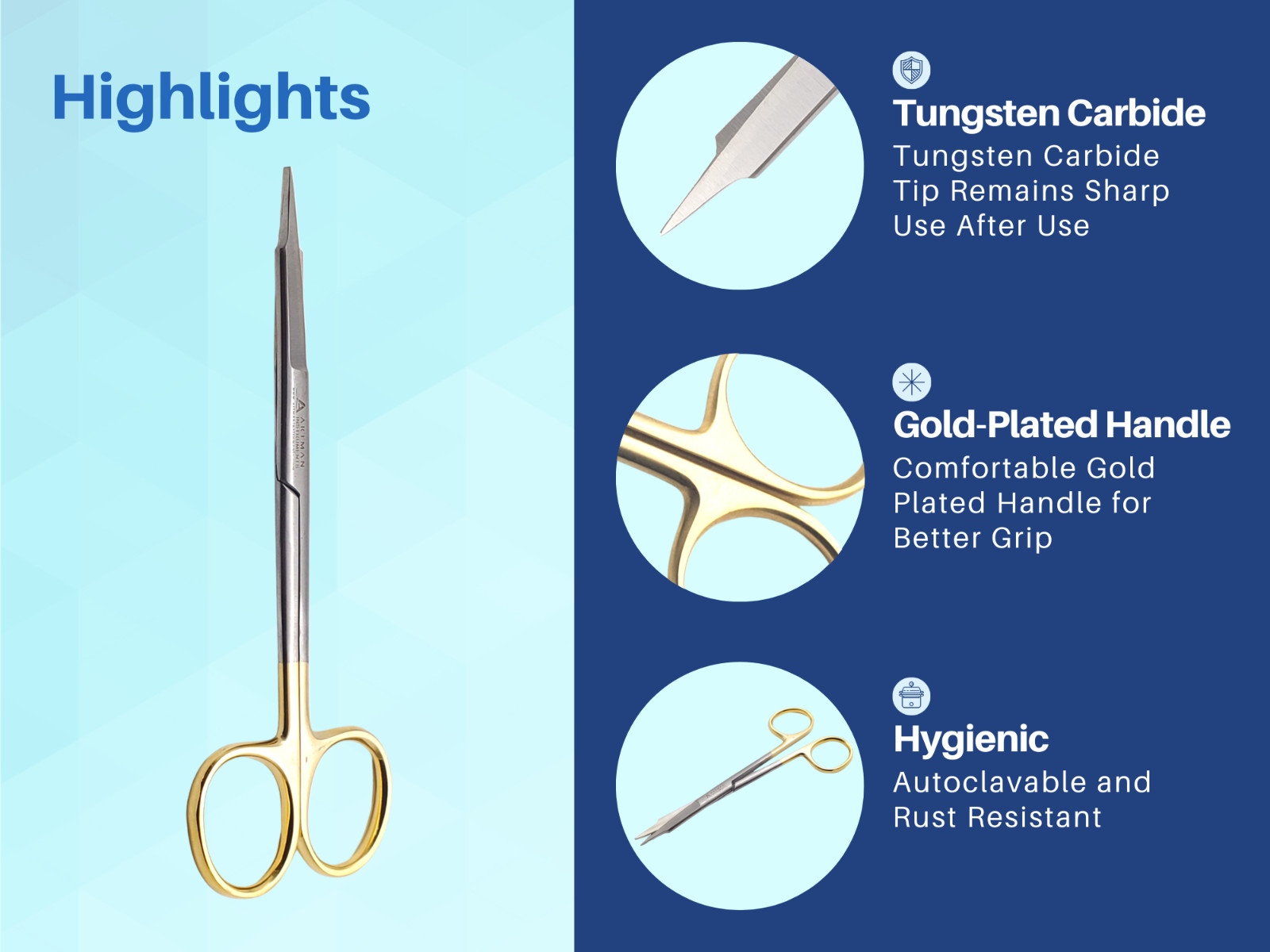 Goldman Fox Scissors 5 inches with Tungsten Carbide ARTMAN