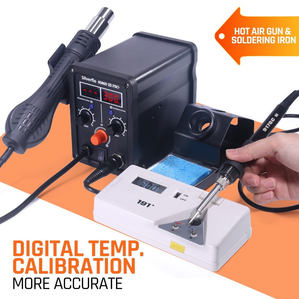 780W Silverflo 8586D-III Soldering Station Kit Hot Air Rework station Tool Set