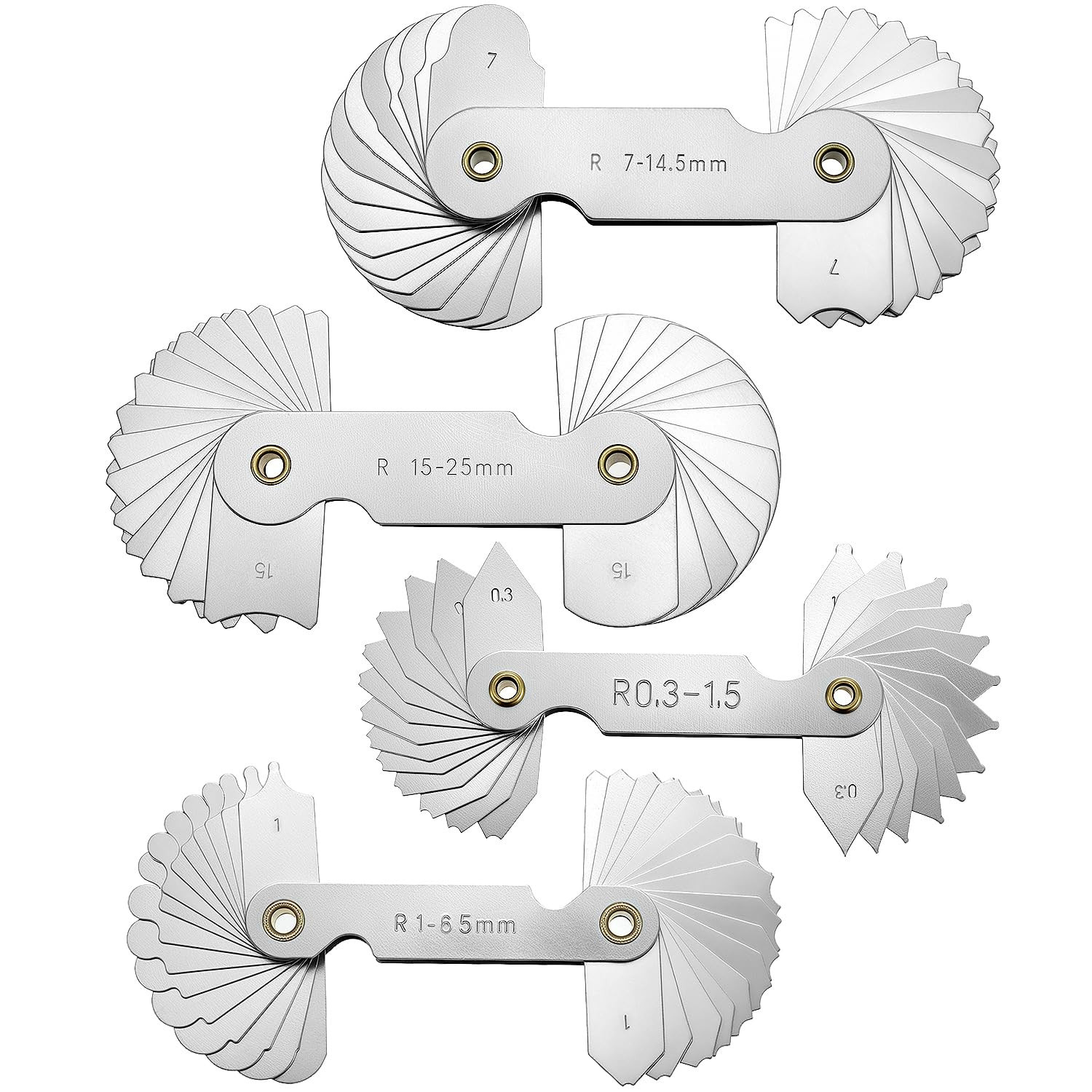 4 Pack Radius Gauge Set Precision Stainless Steel Measurement Tool