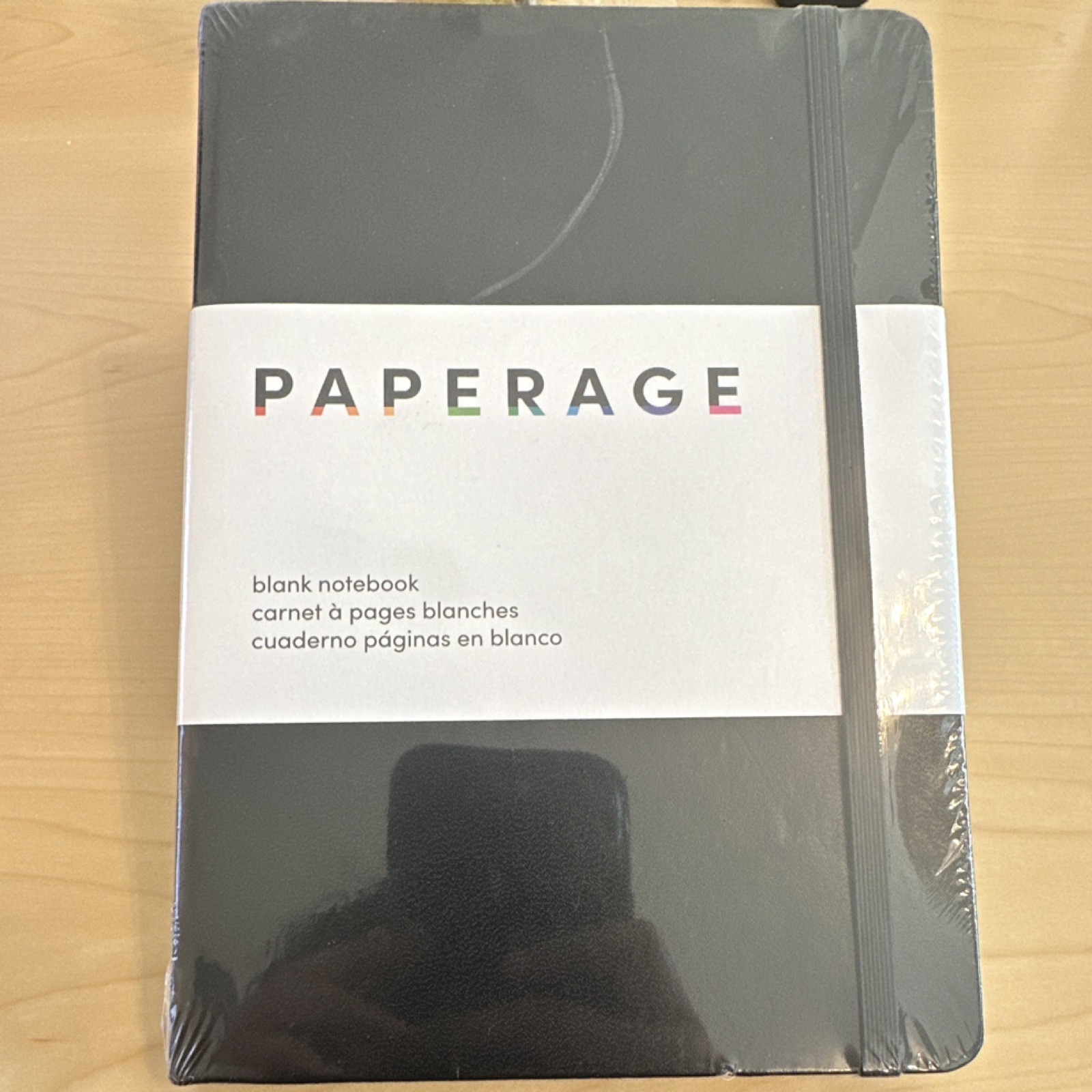 Paperage Blank Notebook 5.6 x 8 in 160 Pages Lay-Flat Pocket Ribbon Elastic
