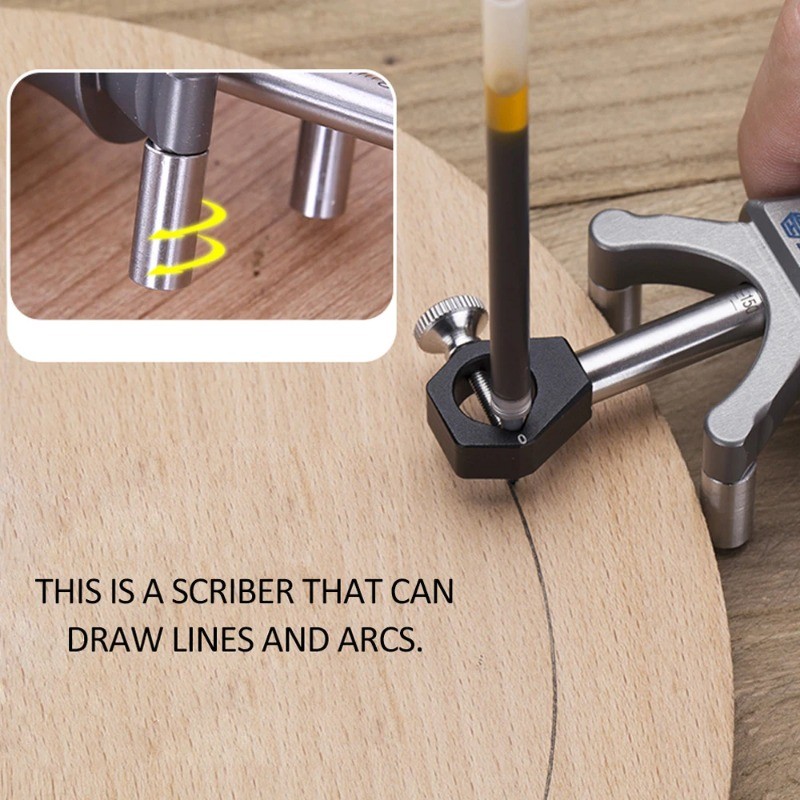 Dual-Purpose Straight and Curved Line Scribing Tool Parallel Line Drawing Tool