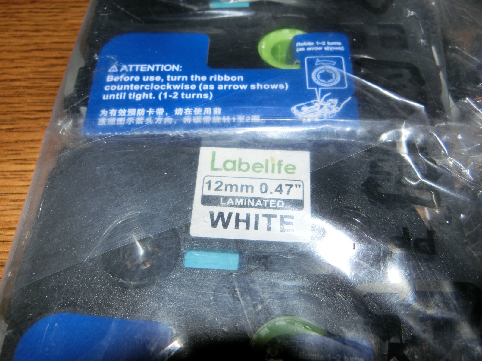 6 Pack Labelife White Laminated Label Tape 12mm x .47″ for Brother P Touch D600