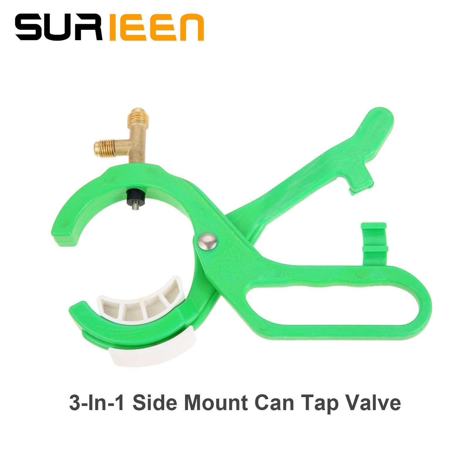 R134A R12 Side Can Tap, 3-in-1 Side Mount Can Tap Valve, 1/4» SAE 1/2» Thread