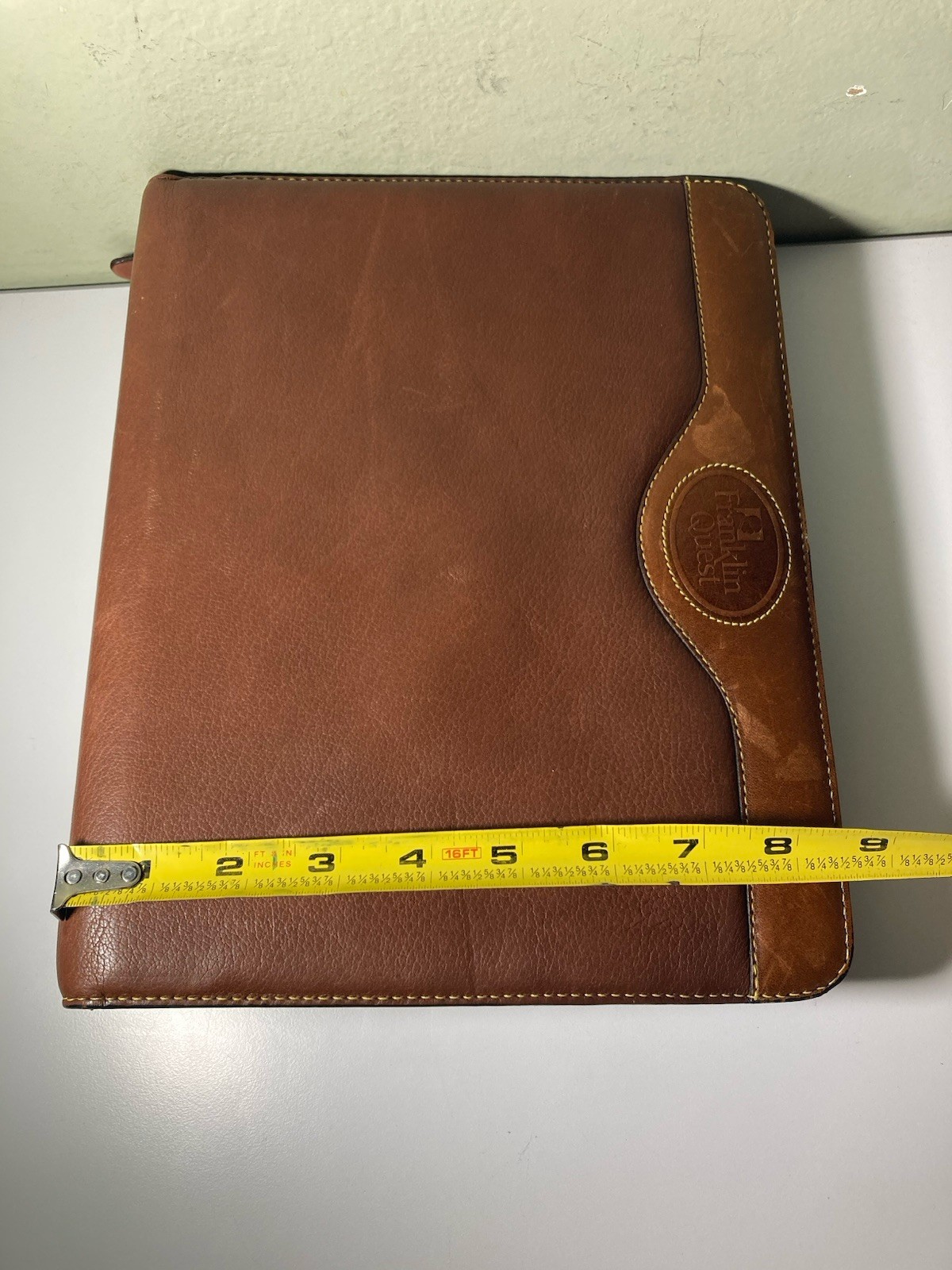 Vtg Franklin Quest Classic Zip Planner 7 R Binder Genuine 1/2 Deer Skin Leather