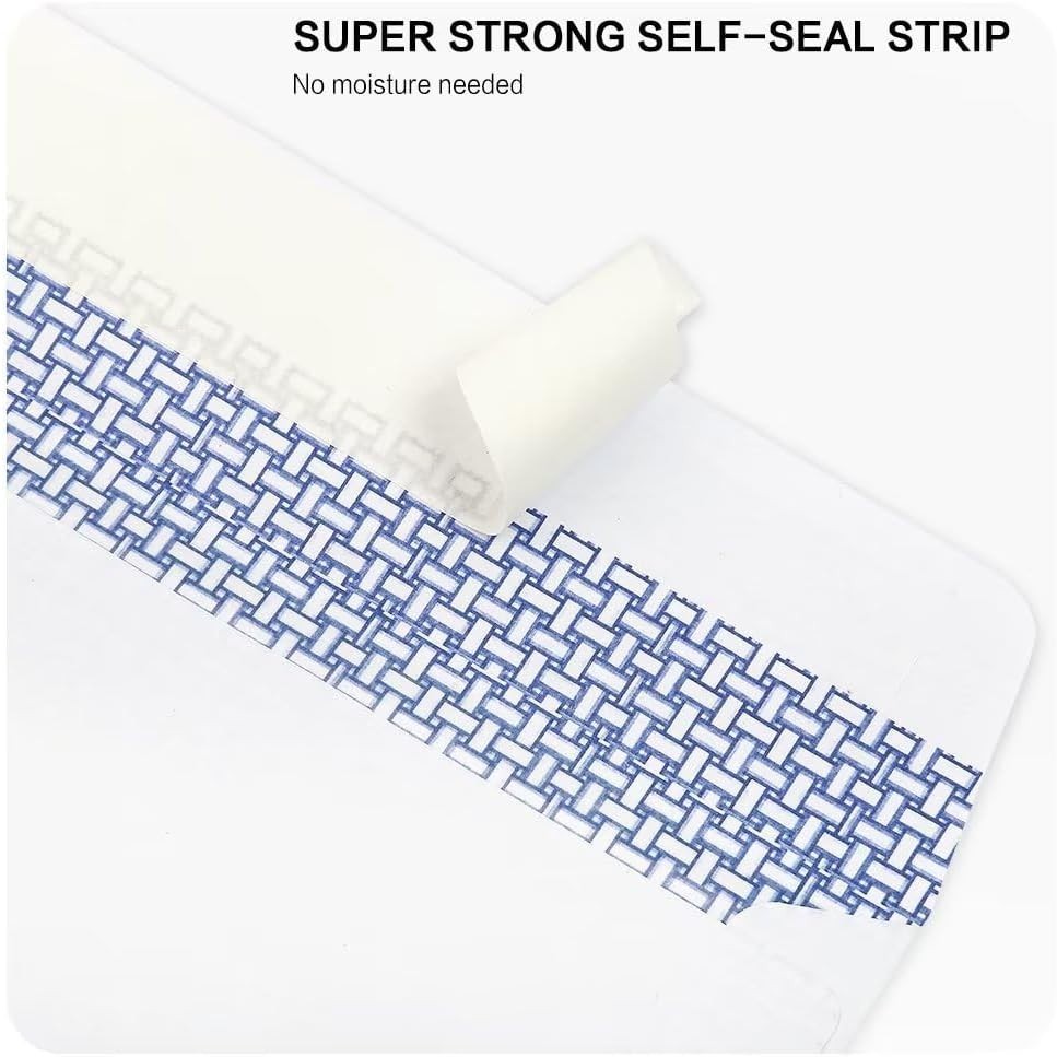 Secure 500 Pack Business Envelopes – Self-Seal Windowless, 4.125 x 9.5 Inch Size