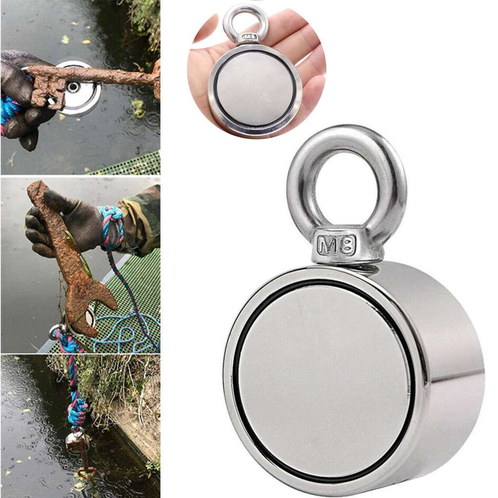 550LBS Pulling Force Round Double Sided Fishing Super Strong Neodymium Magnet