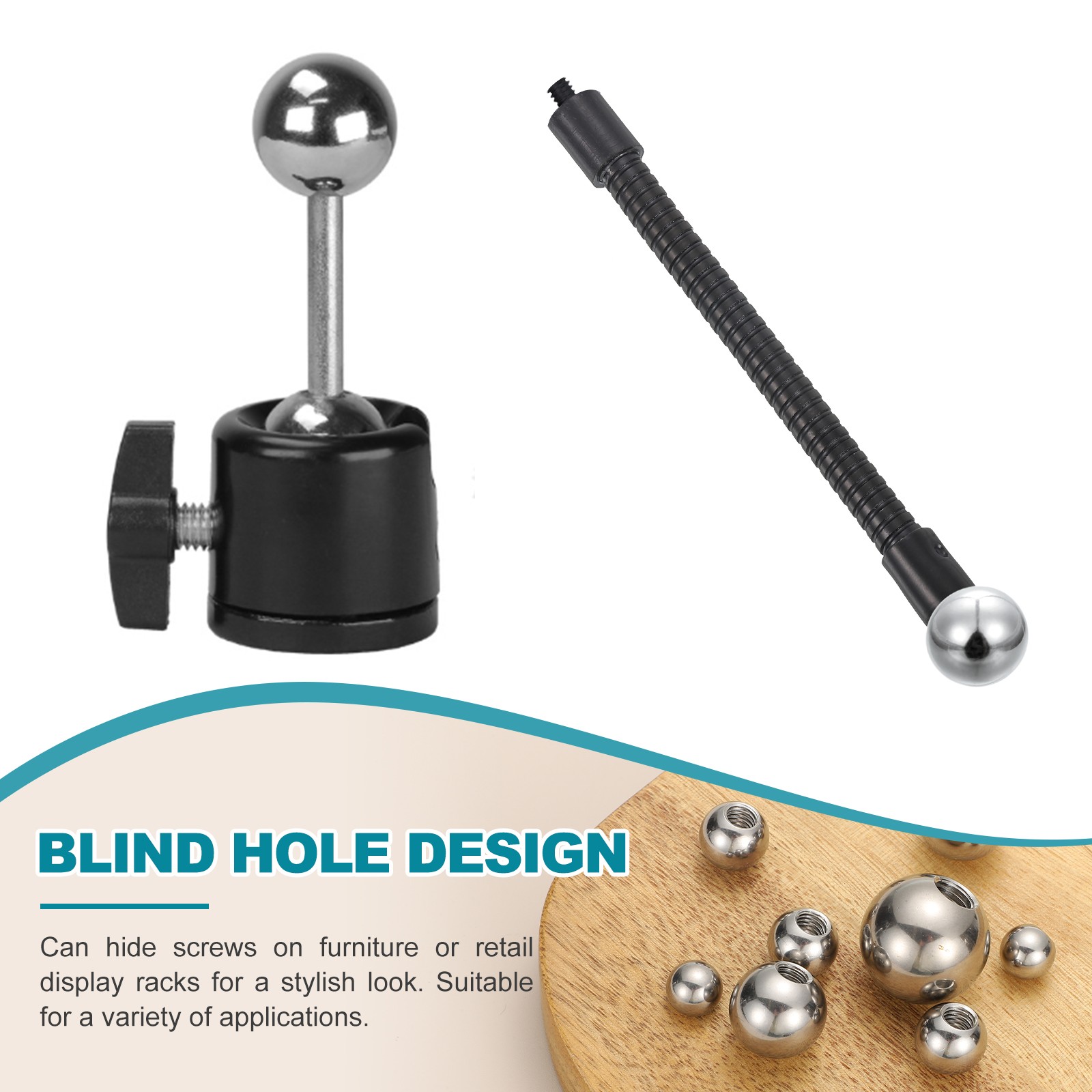 8Pcs 17mm Ball Nuts Knob M6 UNC Female Threaded Steel Swivel Ball