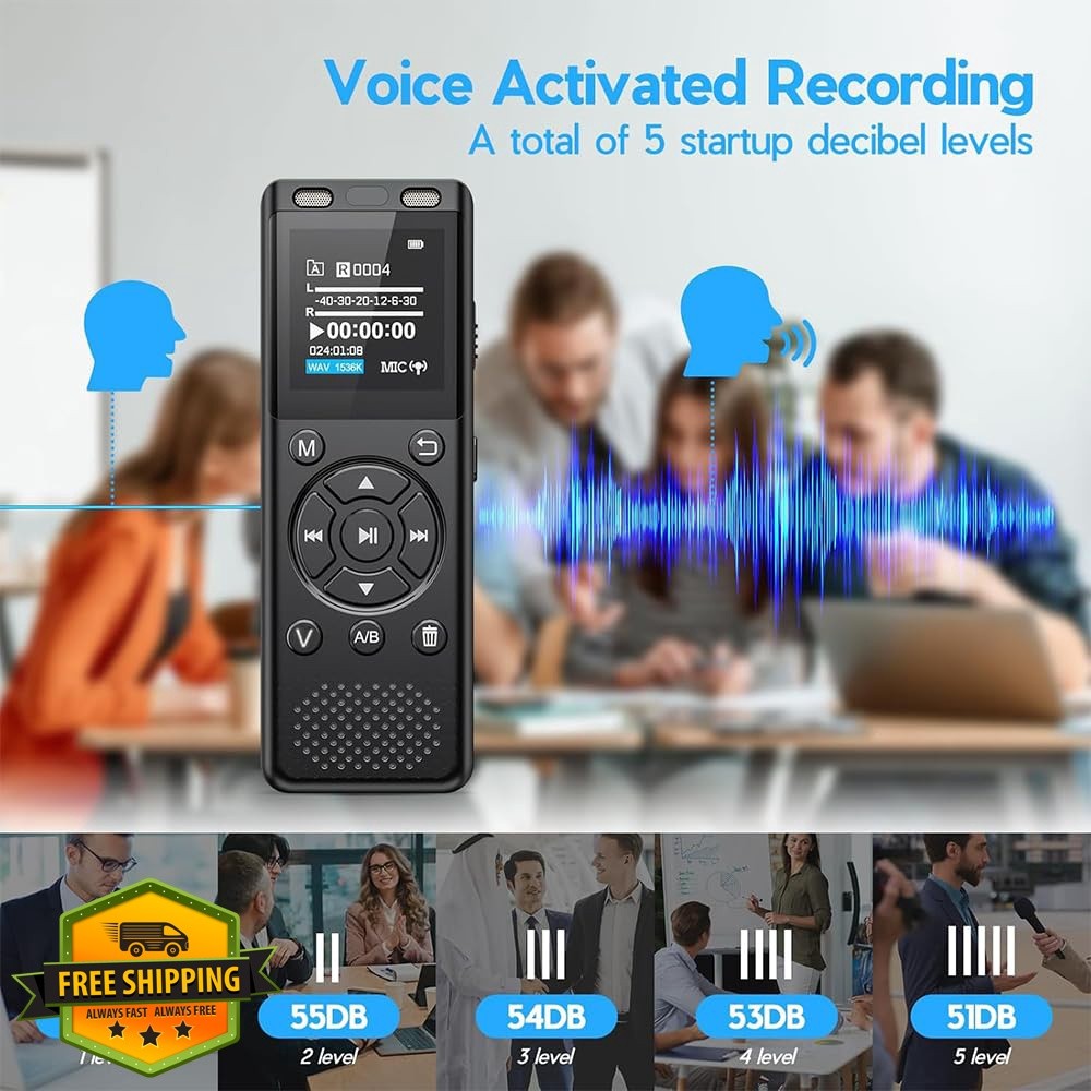 Tonfarb 64GB Digital Voice Recorder MP3 Player