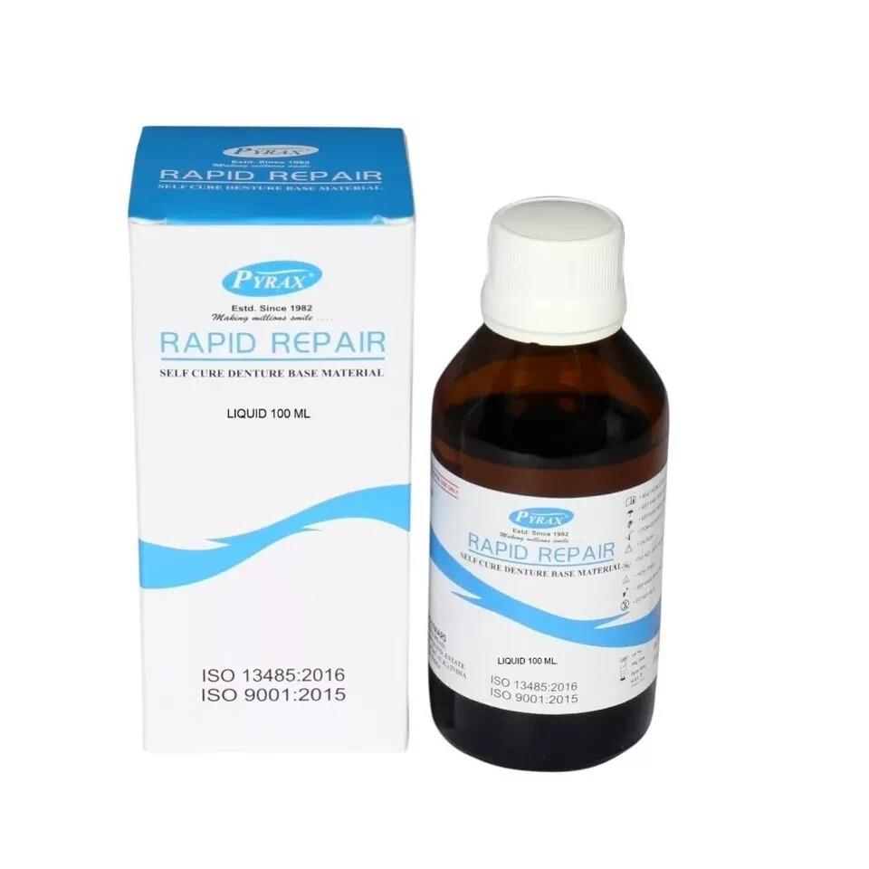 Pyrex Rapid Repair Liquid (for Self Cure Denture Base) 100 ml (Free Shipping).