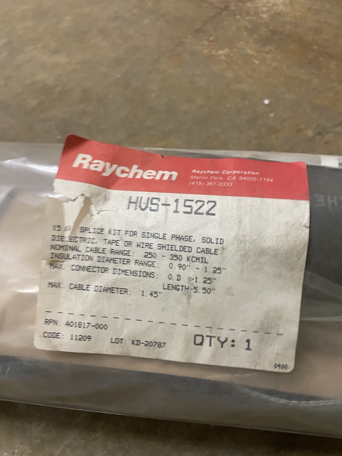 Raychem HVS-1522 15 kV Splice Kit