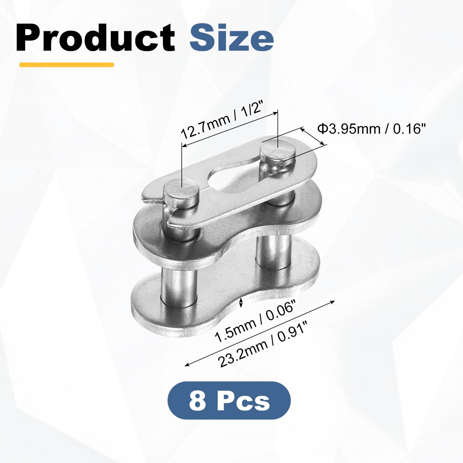 8Pcs 1/2″ Stainless Steel Roller Chain Offset Link Full Links for 08A Chain