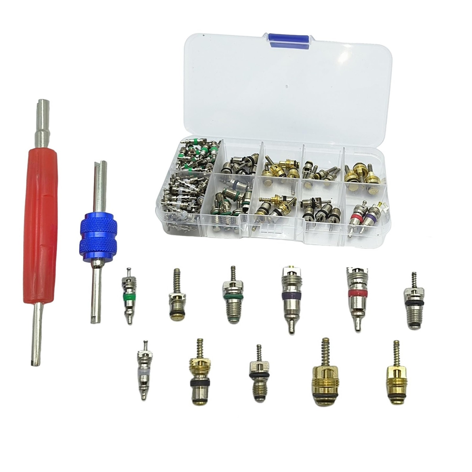 104PCS R12 R134a Car Air Conditioner Valve Core Accessories Kit, Automotive A…