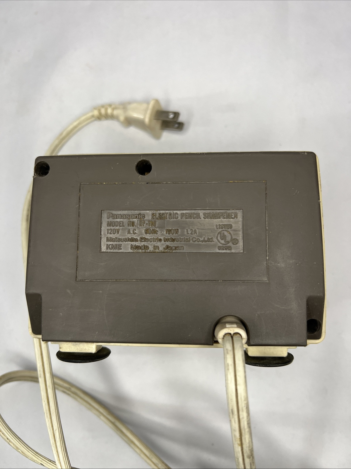 Panasonic KP 110 Electric Pencil Sharpener Auto Stop Made in Japan Vtg Tested