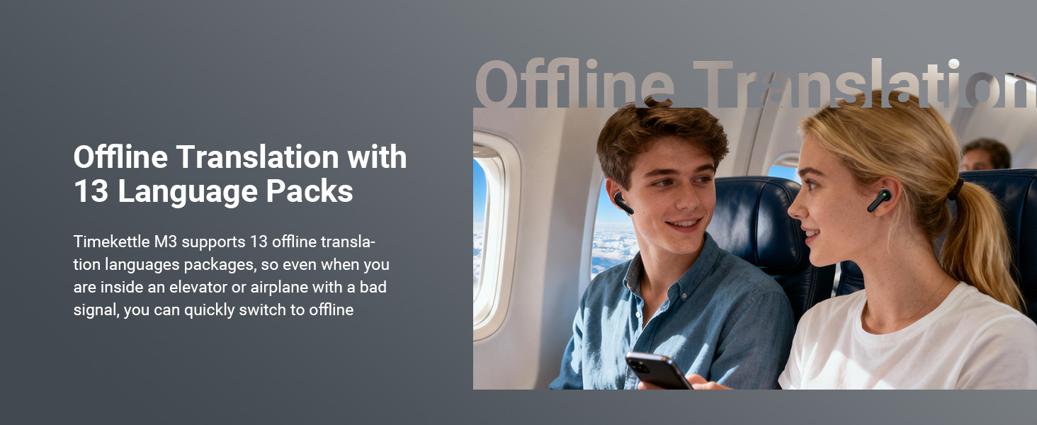 TIMEKETTLE M3 – 3-IN-1 Language Translator Earbuds/Real-Time Translation