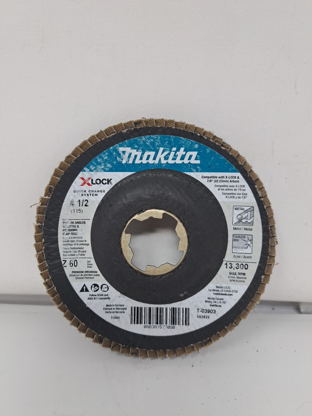 Makita XLock 4 1/2in 60 Grit Type 29 Flap Disc