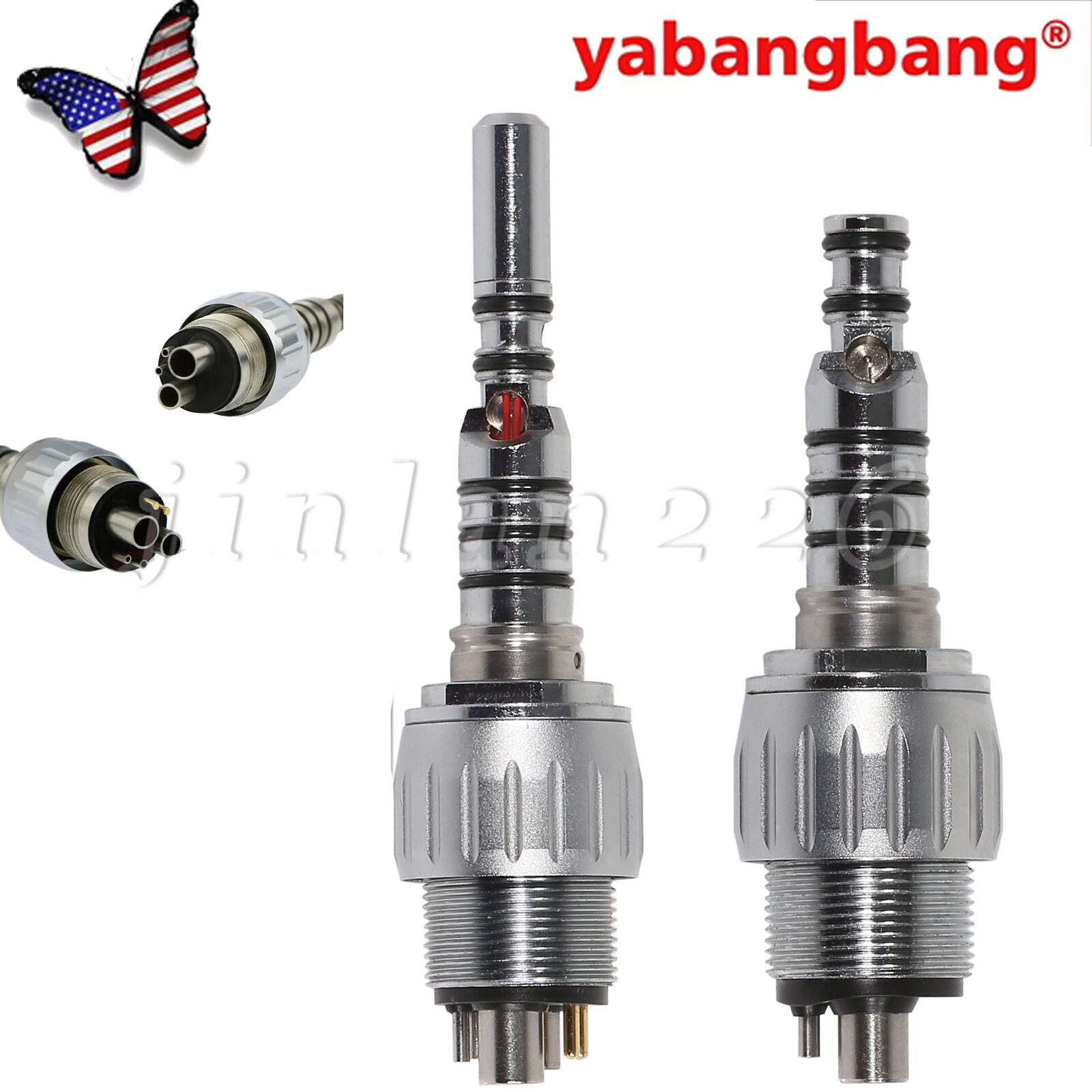 Yabangbang Dental High Speed /LED Fiber Optic Turbine Handpiece Fit KaV 4/6Hole