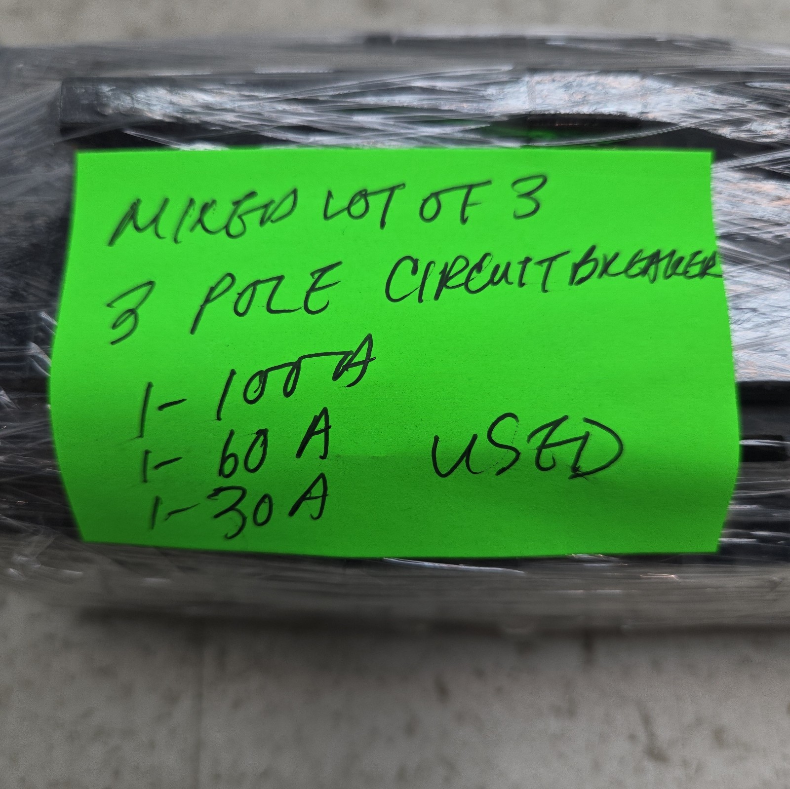 Mixed Lot of 3 Pole Circuit Breakers 100A 60A 30A Square D Ge See Pictures