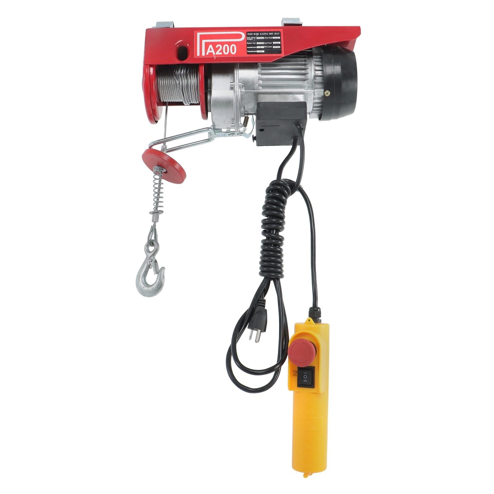 PA200 440lbs / 200kg 110V Mini Electric Hoist 6.6 ft Wired Remote Control