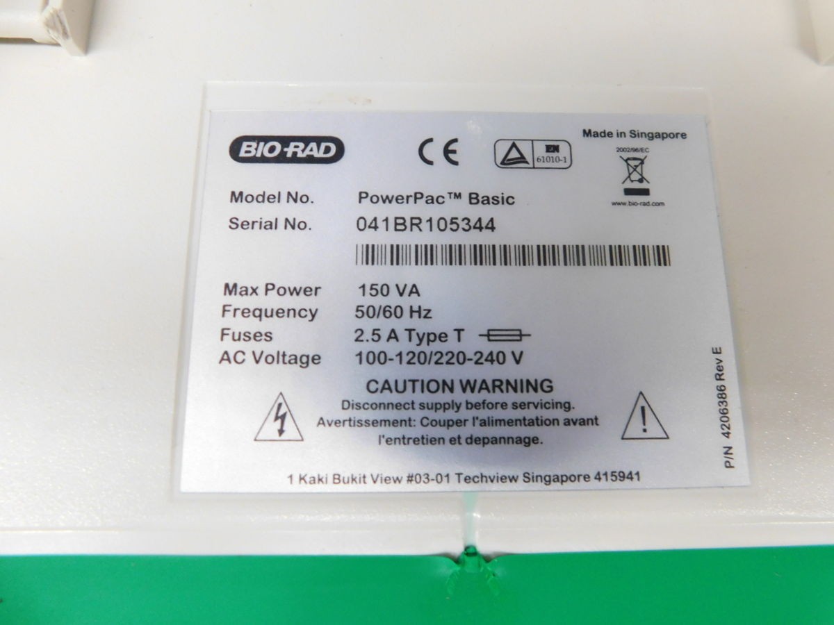 BIO-RAD POWERPAC BASIC ELECTROPHORESIS POWER SUPPLY M6952