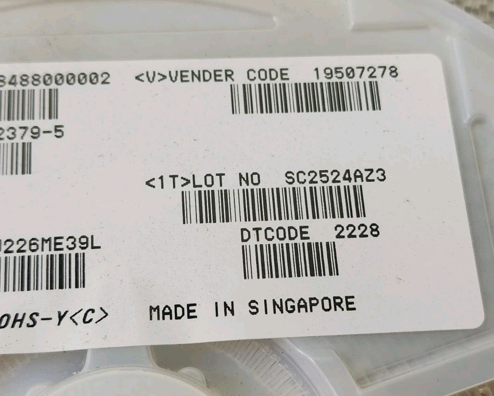 ​Lot of 2 Murata GRM21BR60J226ME39L 22uF 6.3V 0805 MLCC Capacitors 6000 Pcs…