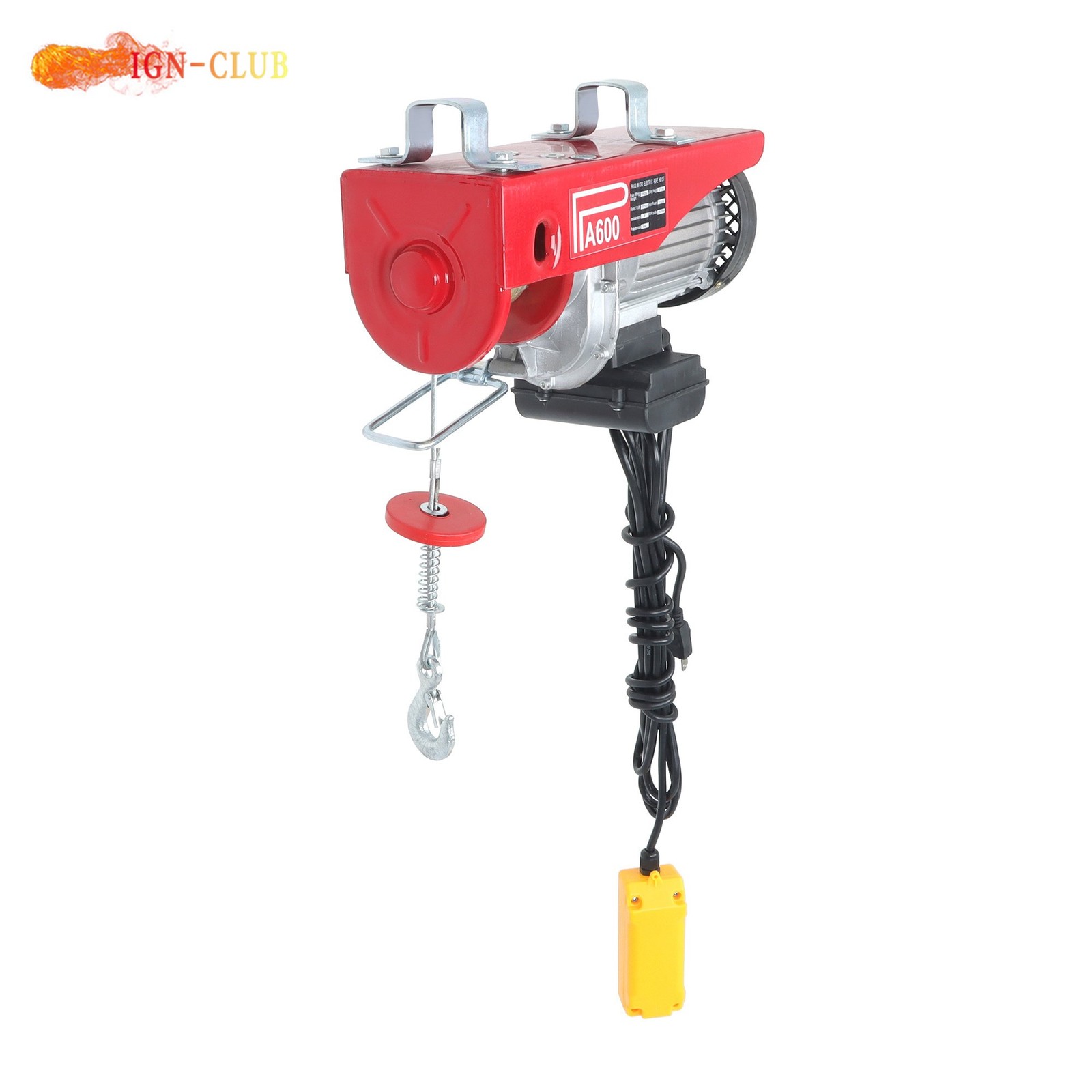 PA600 Mini Hoist 1320lbs/600kg – 4.2m Lift 1200W with Wired Remote Control