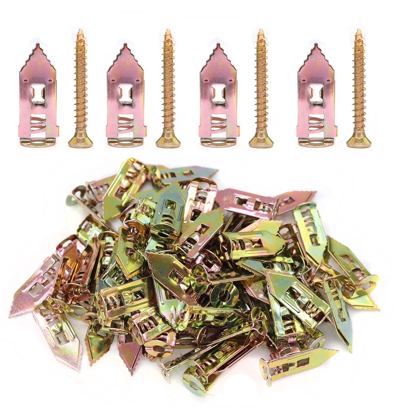 binifiMux Drywall Anchors with Self Drilling Screws Kit, 12x30mm Bronze