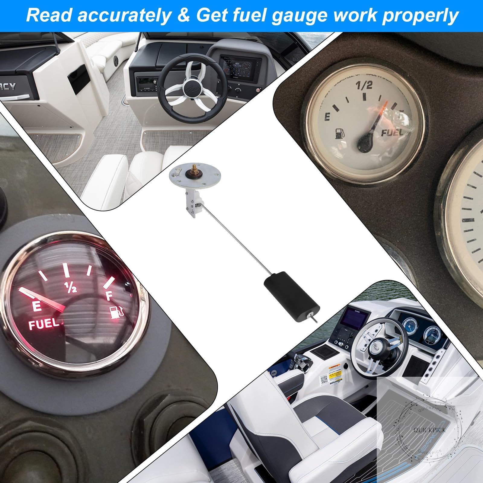 Marine Fuel Sending Unit,Boat Fuel Tank Sending Unit for Marine 6-12 Inch Depth