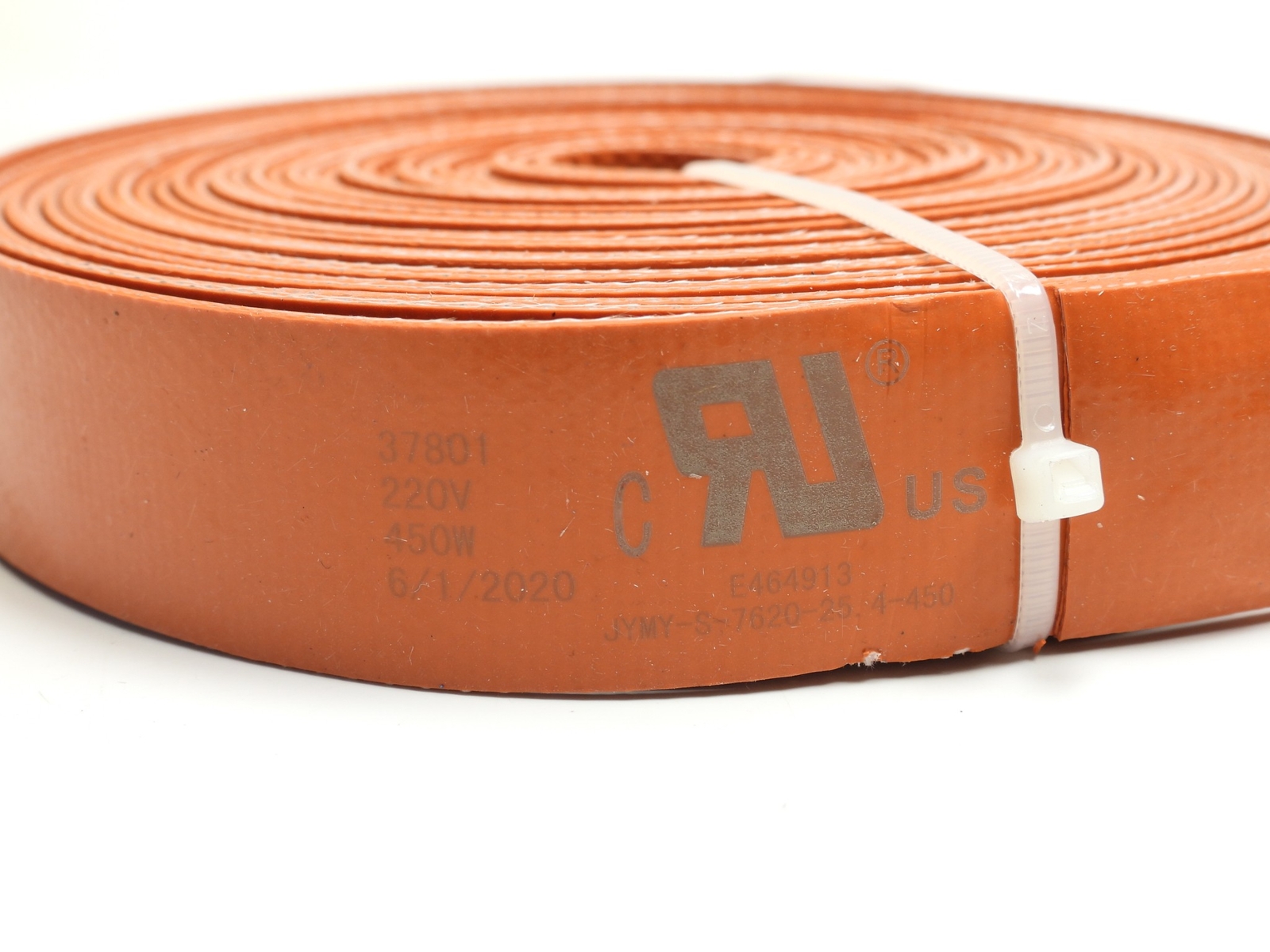 Flexible Silicone Rubber Heating Pad 220V 450W (1″ x 25′), 7620mm x 25.4mm