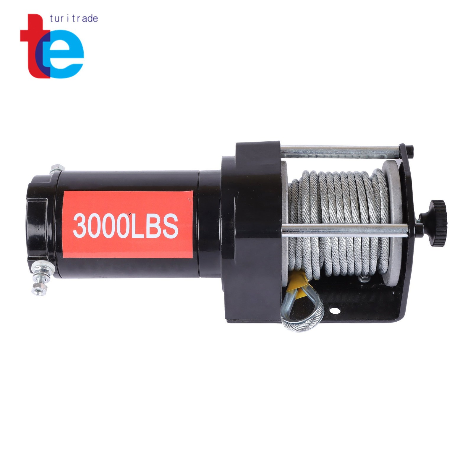 3000lb 32ft Steel Cable Electric Winch 12VDC/1.3HP Copper Motor 135:1 Gear Ratio