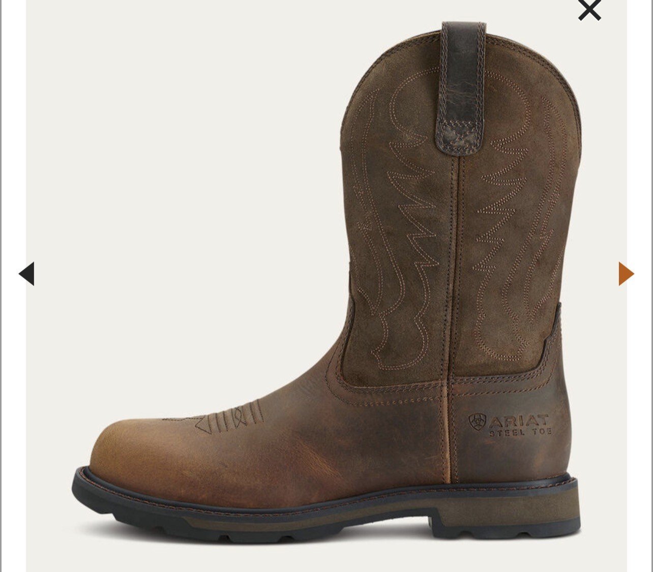 Ariat Work Men’s Western Boot Steel Work Boot, Round Toe, Size 13, Brown
