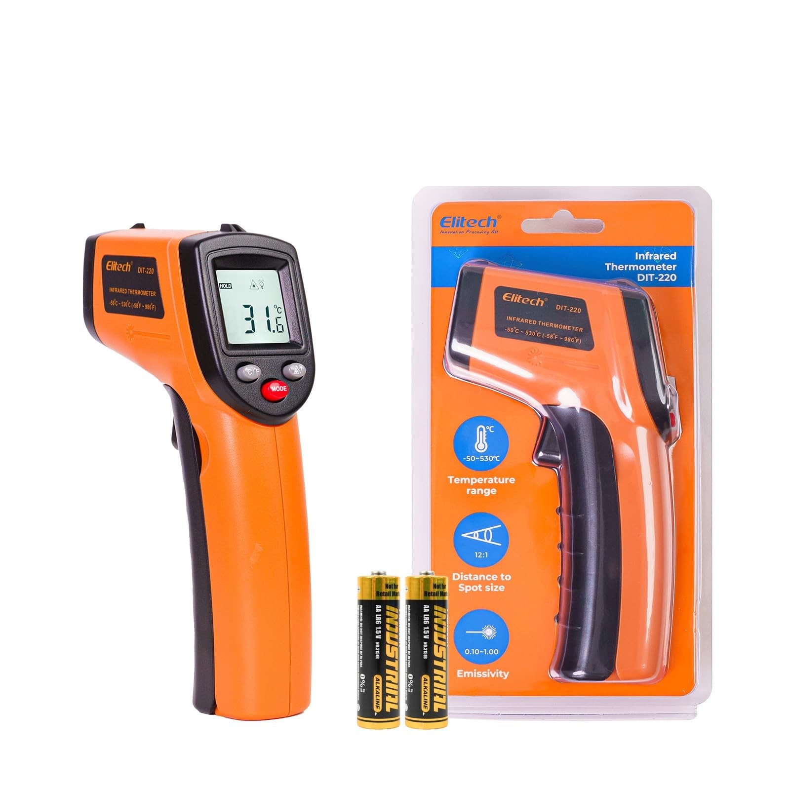 Infrared Thermometer Laser Temperature Gun Non Contact Digital 530C 986F HVAC