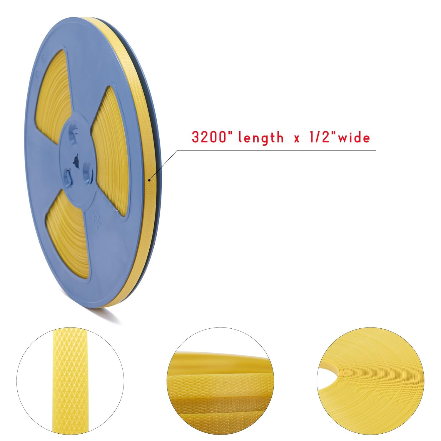 Poly Strap, Polypropylene(Pp) Strapping Roll, 1/2″ Width, 3200″ Length – Ideal f