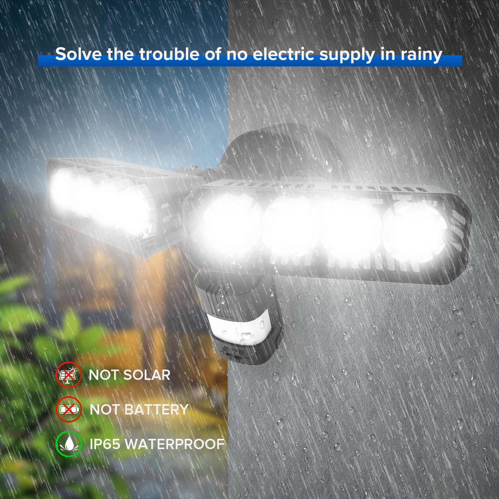 54W 7000lm Infrared Motion Sensor LED Security Light Outdoor Floodlight Safety