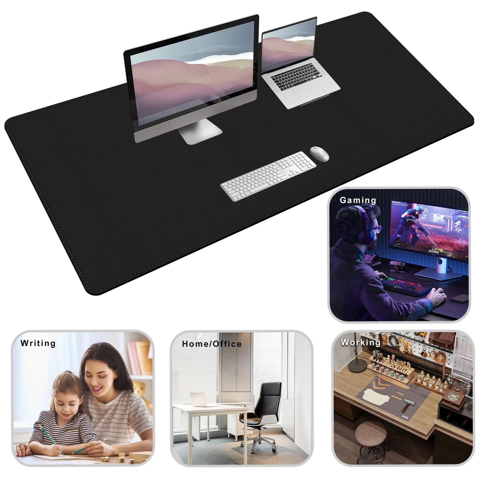 Vyaaa 59 X 28 Extra Large Leather Desk Mat Xxxl Desk Pad Protector Huge Mouse