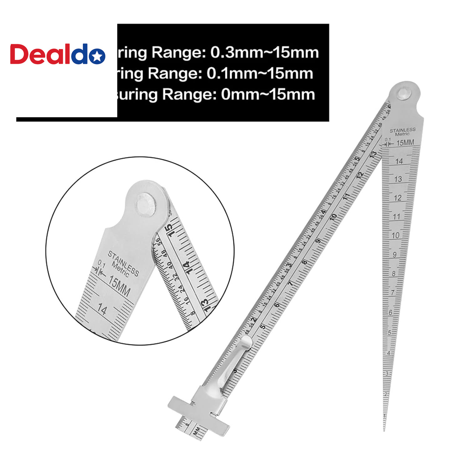 Stainless Steel Taper Gauge Metric Inch Precision Gap Depth Measuring Ruler