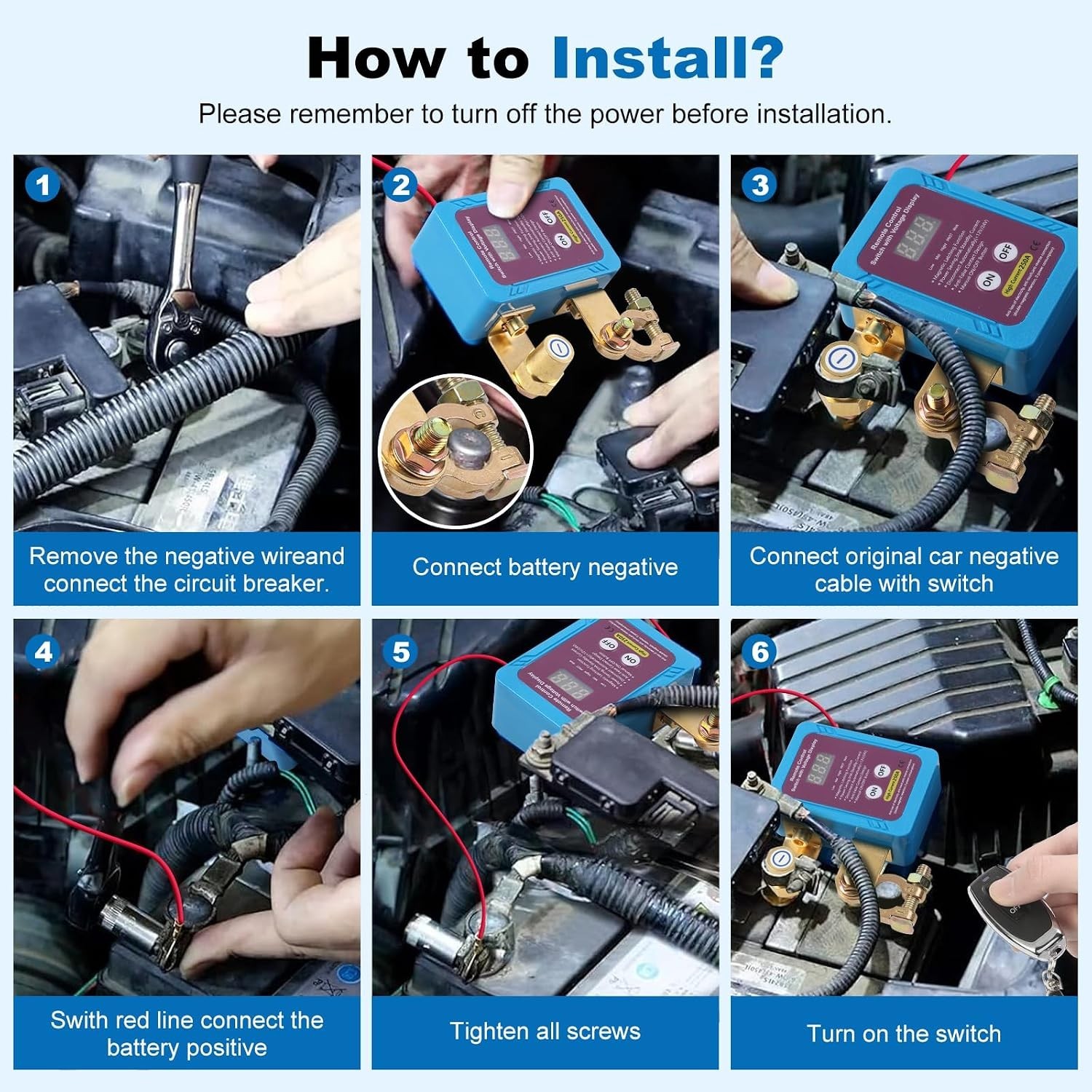 250A Remote Battery Disconnect Switch 12V for Car,Auto,Truck,RV,Marine | Volt…