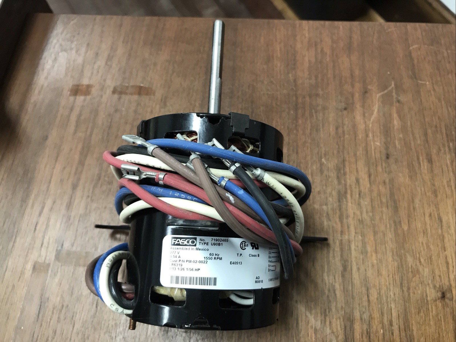 Fasco fan motor 71902465 Type U90B1 277v 1550 RPM