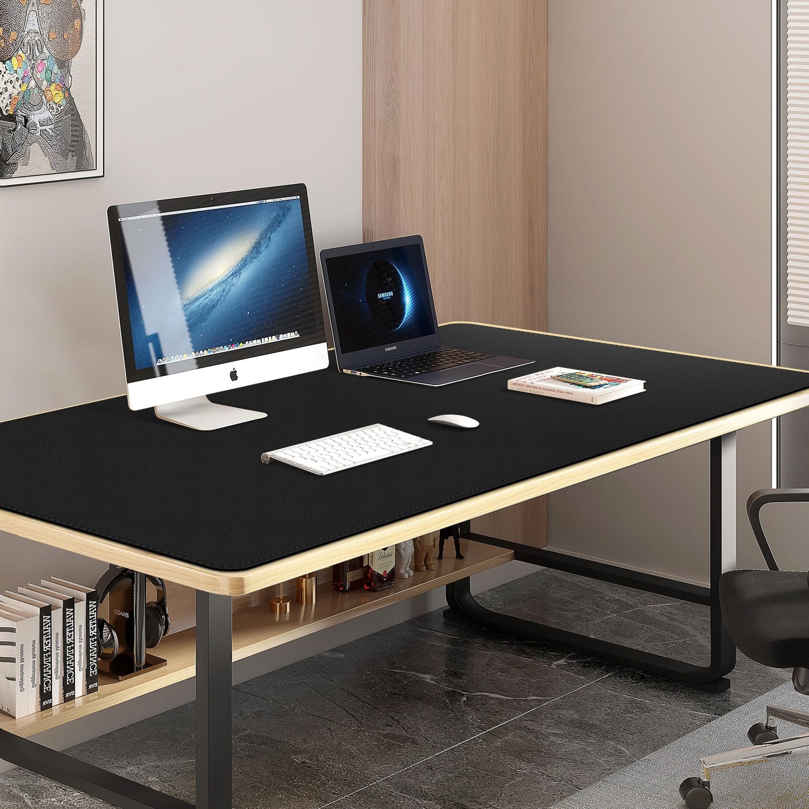 Vyaaa 59 X 28 Extra Large Leather Desk Mat Xxxl Desk Pad Protector Huge Mouse