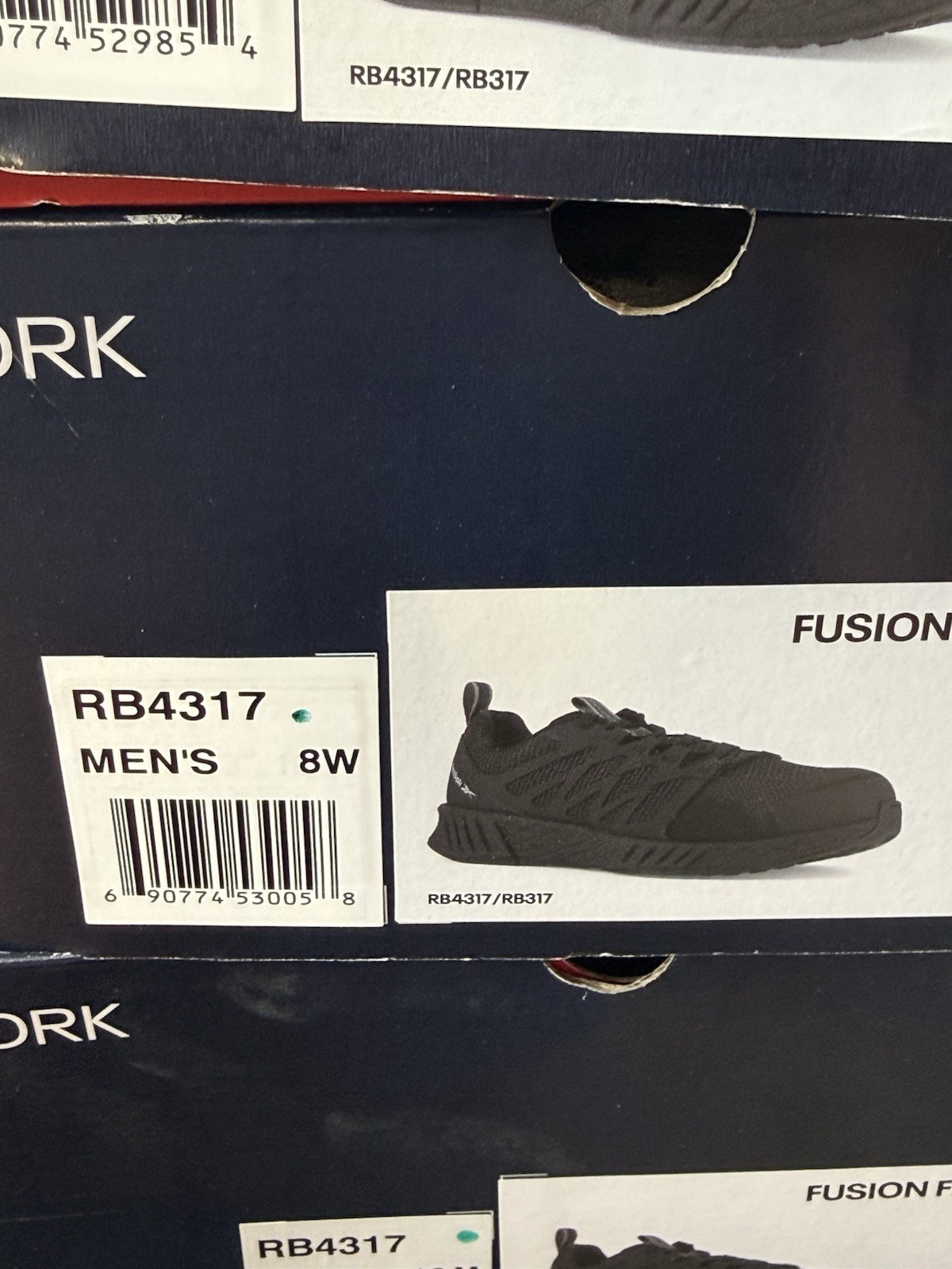NIB REEBOK Fusion Tennis Shoes FLEXWEAVE MEN’S 8 W ATHLETIC COMPOSITE TOE