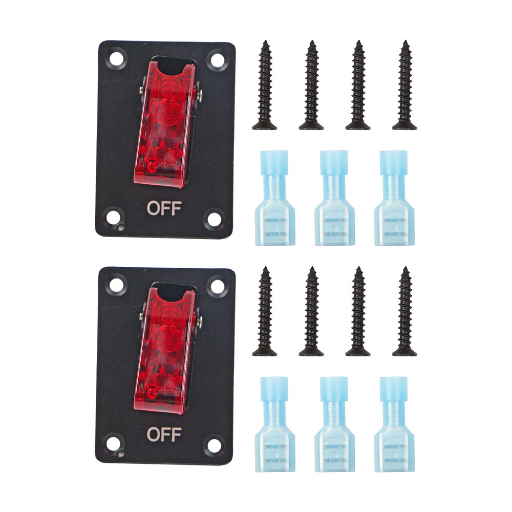 2x LED Lighted Toggle Switch 12V DC 20A 2 Pin On/Off SPST Rocker Switch for Car