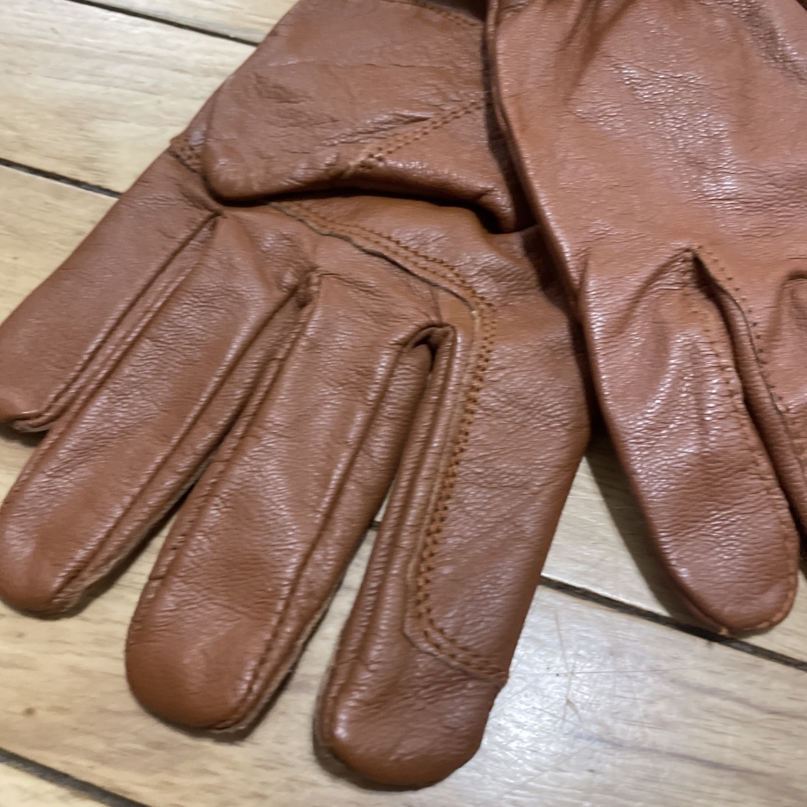 Gardenline New Leather Work Gloves Adult Large Brown Garden Hike Ride Western