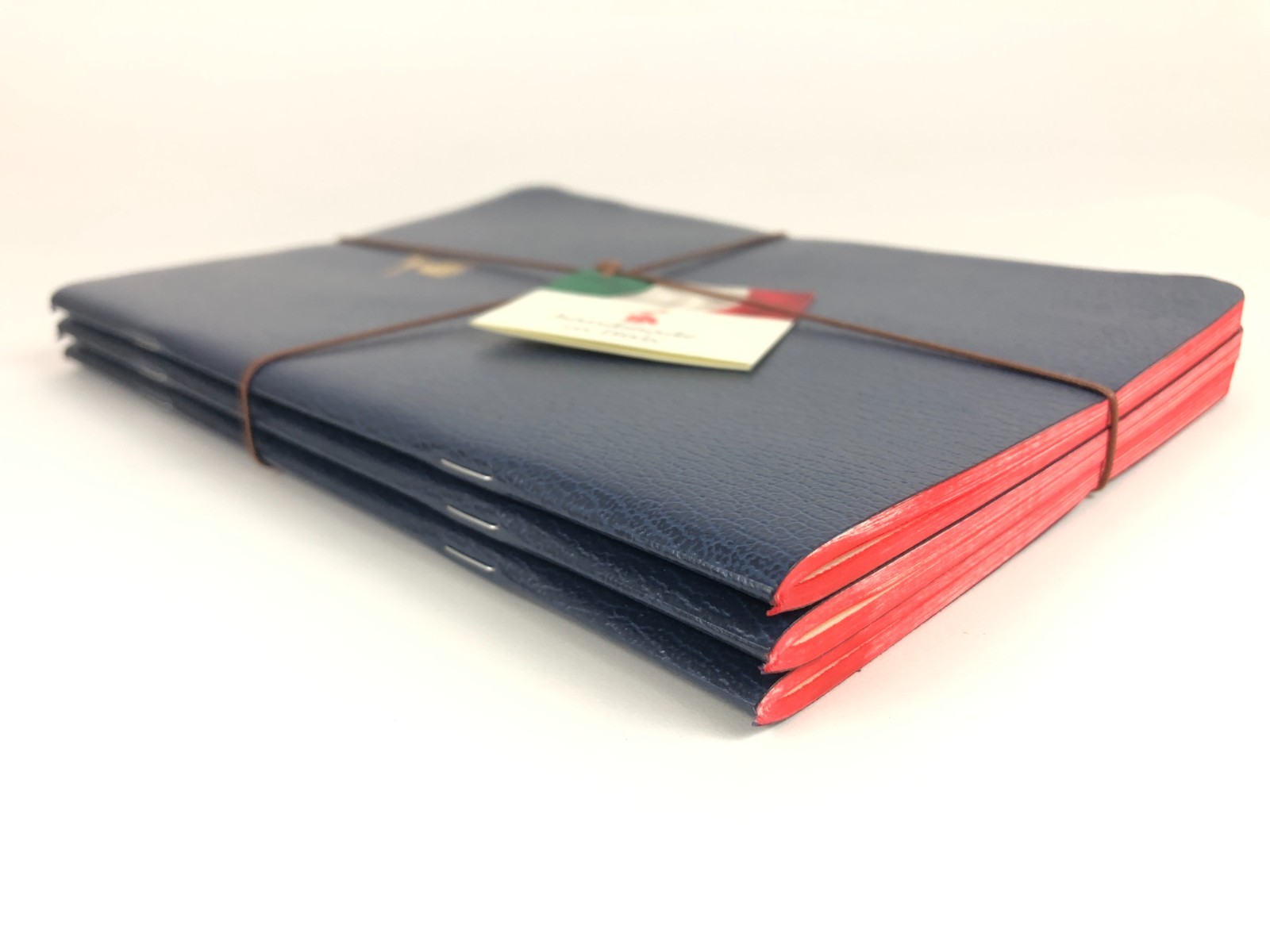 *dark blue* New Set of 3 Bieffe Made in Italy Lined Notebooks Journals softcover